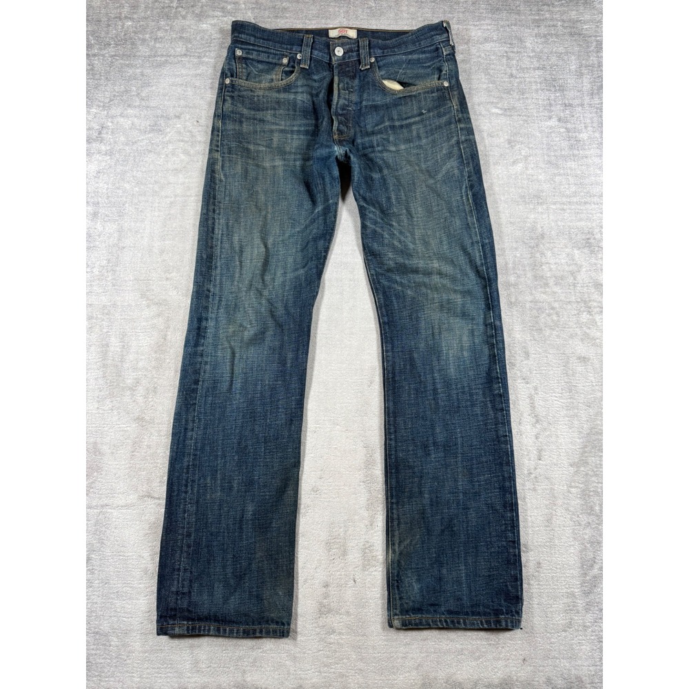 Levis Jeans Mens 31x32 Blue 501 Straight Leg Button Fly Denim Wash Denim Y2K